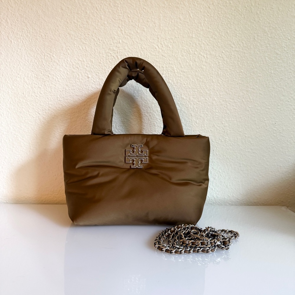 Tory Burch Britten Mini Puffer Tote Coffee Brown